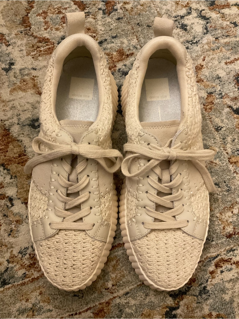 Dolce Vita Women's Cream Knit Platform Sneakers